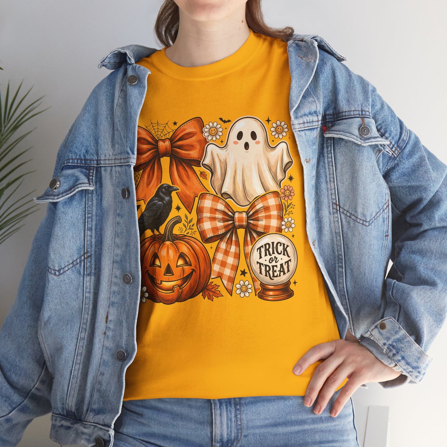 Halloween Pumpkin Ghost Tee — Trick or Treat Fall Graphic Shirt