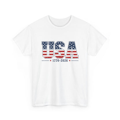 USA 1776-2026 Flag Graphic T-Shirt — Patriotic Fourth of July Tee