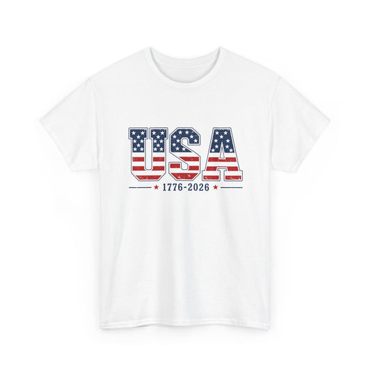 USA 1776-2026 Flag Graphic T-Shirt — Patriotic Fourth of July Tee