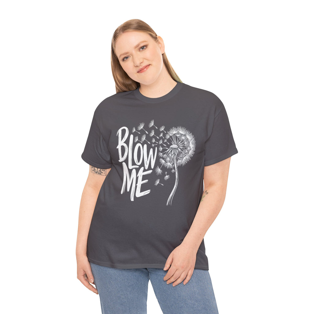 Blow Me Dandelion Tee — Playful Floral Graphic T-Shirt