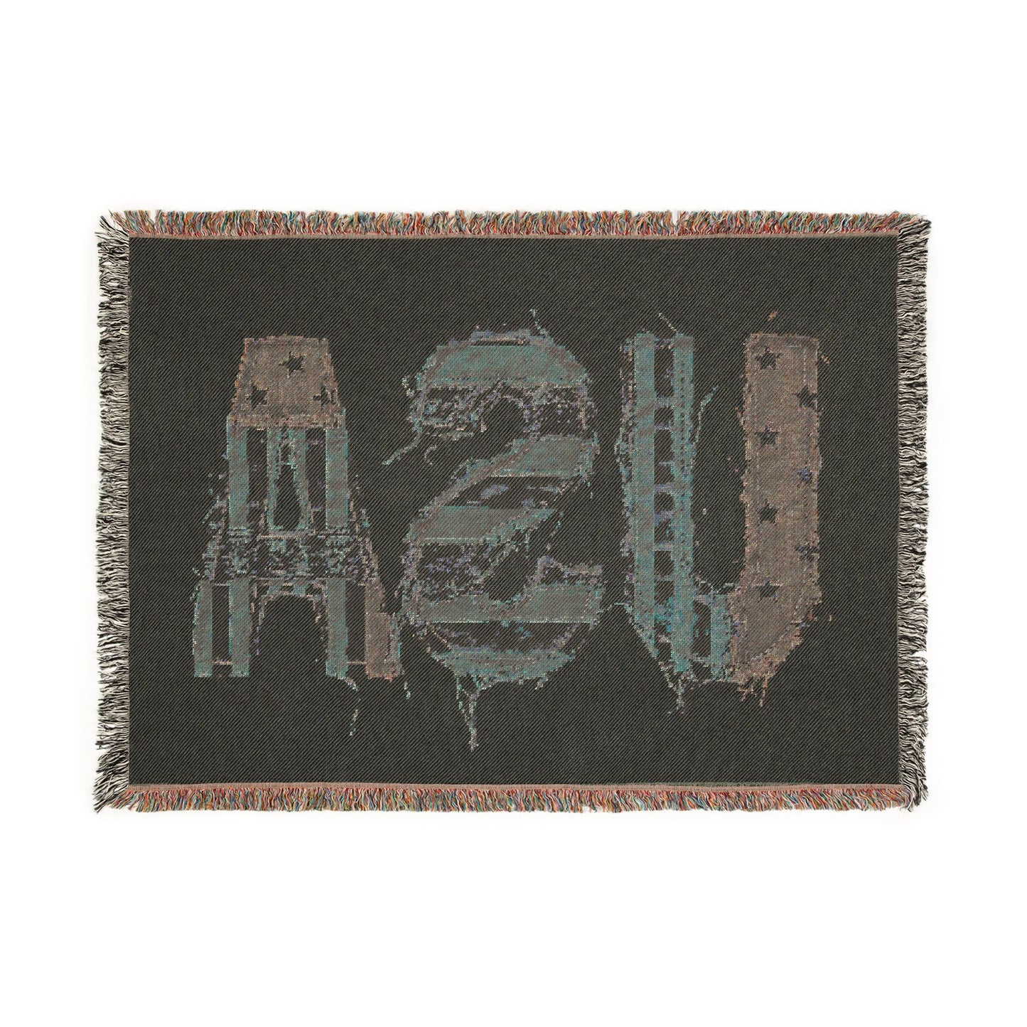 USA Flag Woven Blanket — Distressed Patriotic Throw Blanket