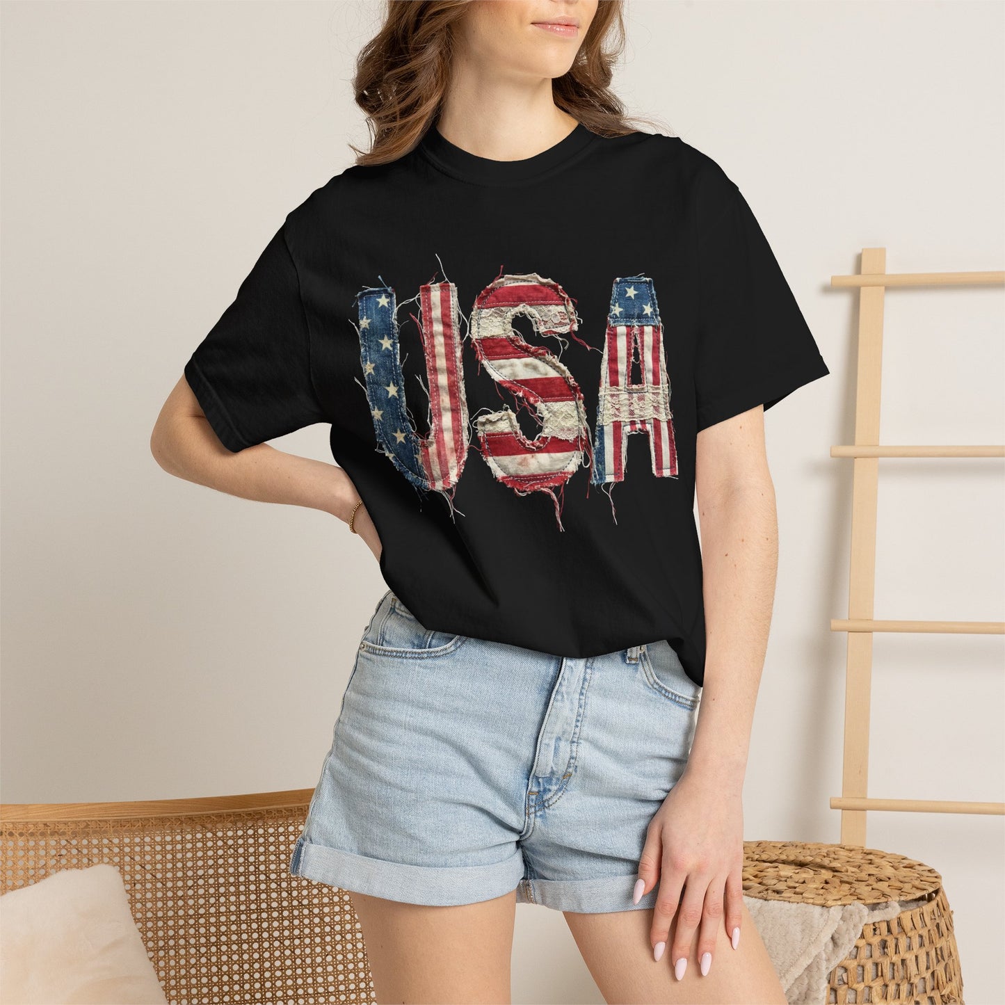 USA Flag Graphic T‑Shirt — Distressed Patriotic Tee for 4th of July
