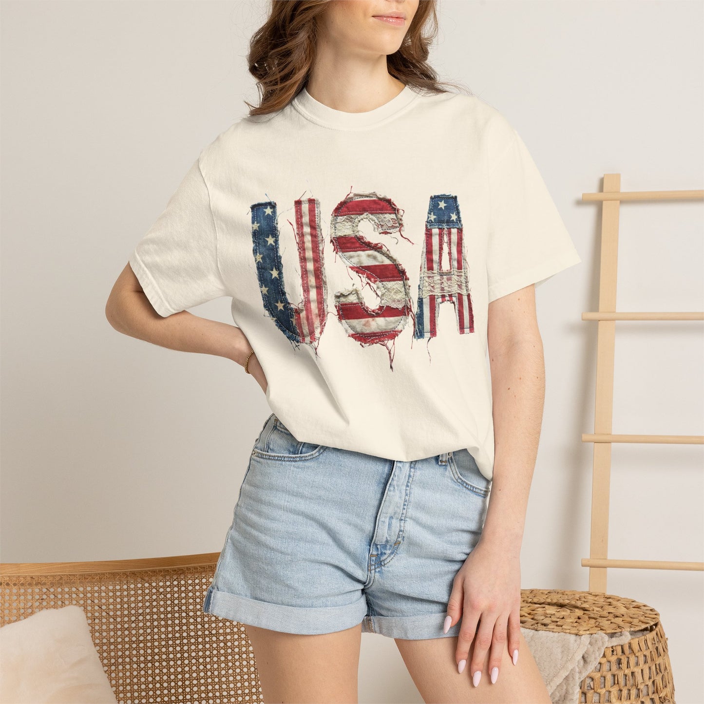 USA Flag Graphic T‑Shirt — Distressed Patriotic Tee for 4th of July