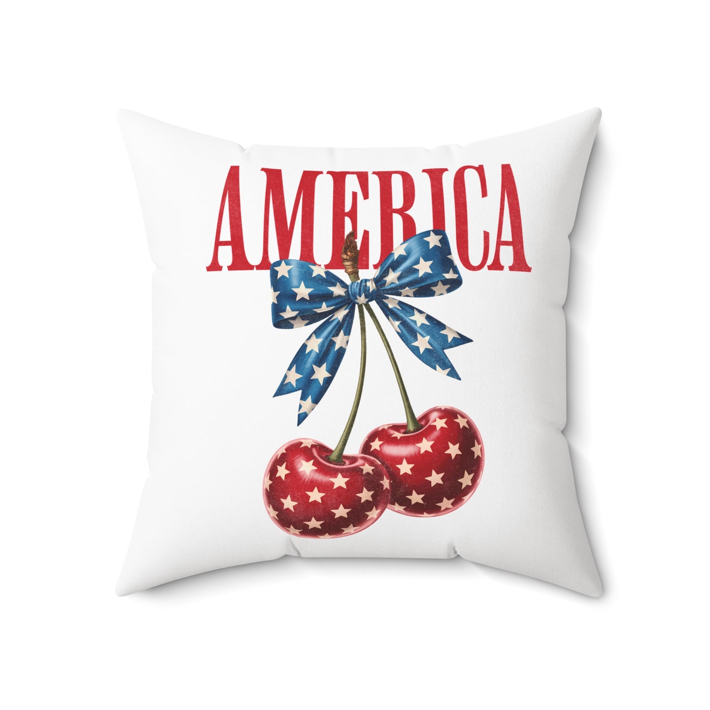 America Cherry Flag Decorative Pillow