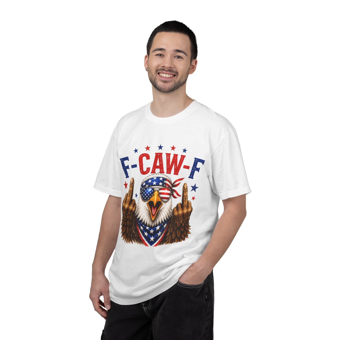 Patriotic Bald Eagle 'F-CAW-F' Graphic T-Shirt