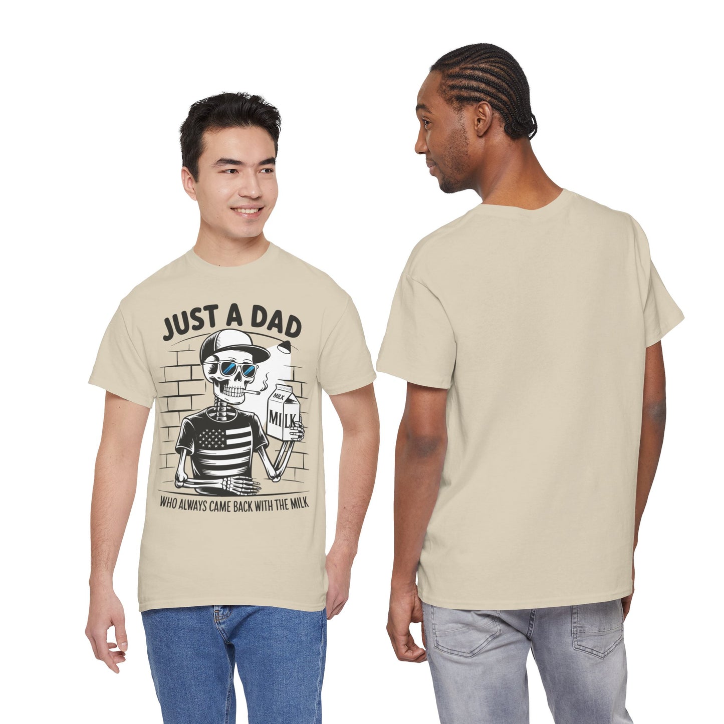Just A Dad Skull Tee — "Who Always Came Back With The Milk" Vintage Father's Day T‑Shirt