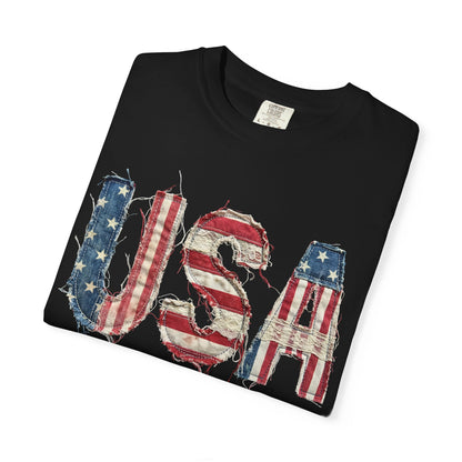 USA Flag Graphic T‑Shirt — Distressed Patriotic Tee for 4th of July