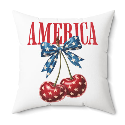 America Cherry Flag Decorative Pillow