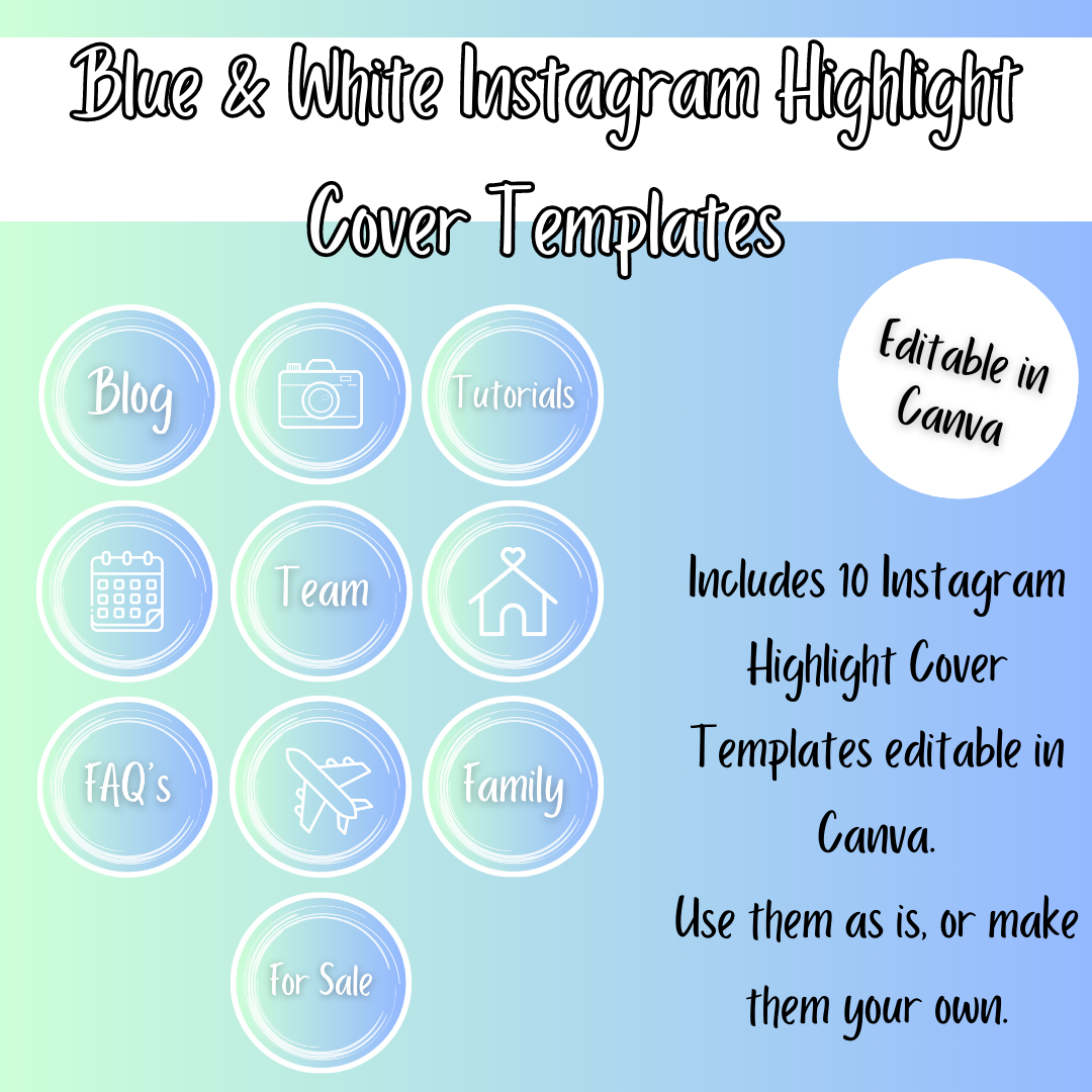 Editable Blue & White Highlight Covers