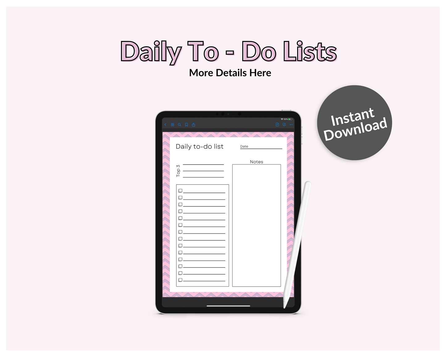 Pink & Purple Chevron Daily To-Do List