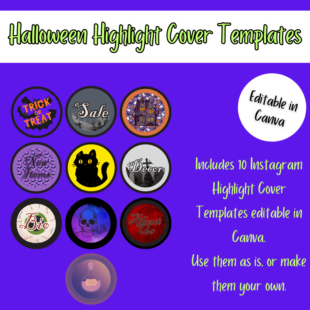 Editable Halloween Instagram Highlight Covers