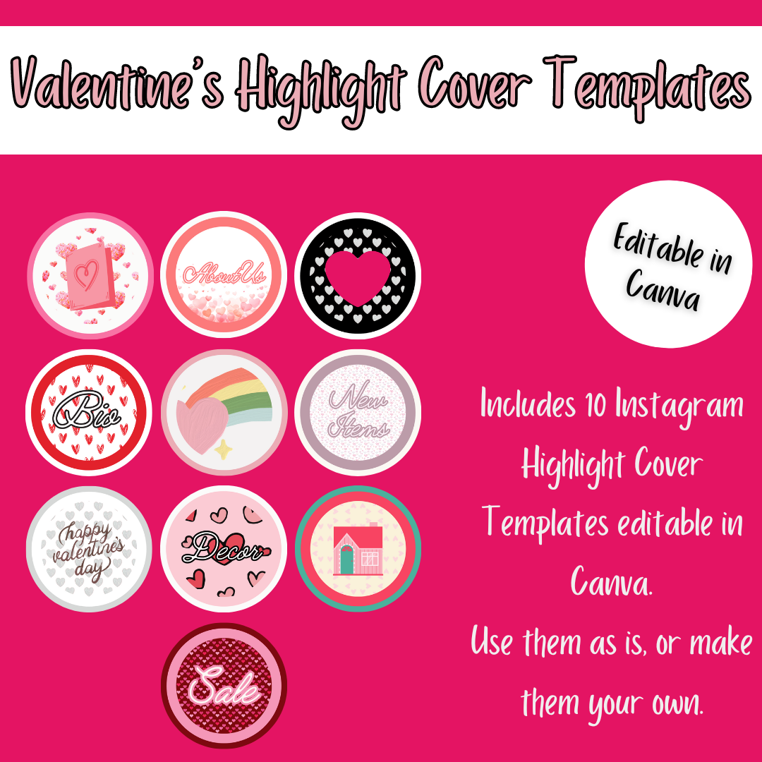 Valentine's Canva Editable Instagram Highlight Cover Template