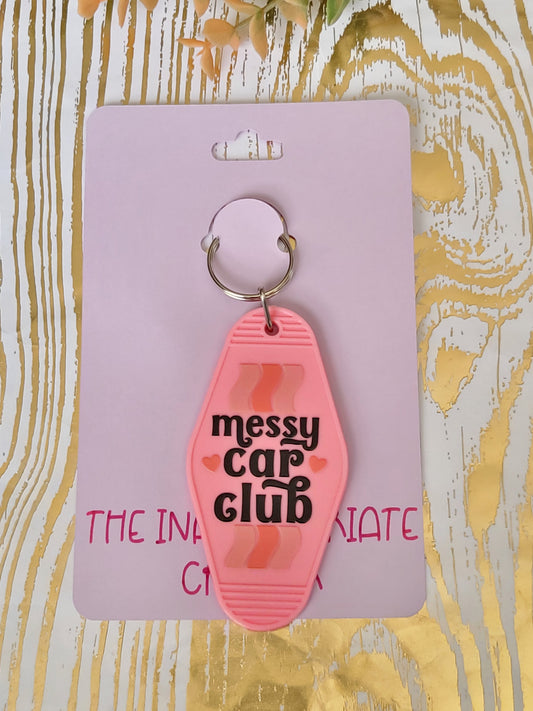 "Messy Car Club" Motel Keychain